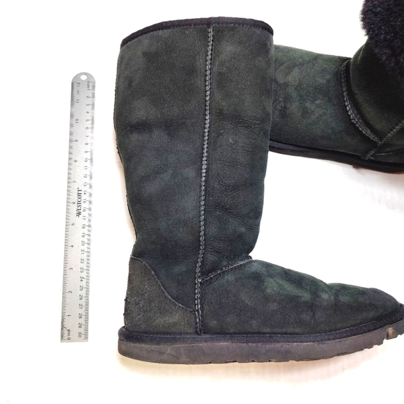 UGG Australia Womens 12-inch Classic Gray Suede Sheepskin Tall Winter Boot Sz 9 - Picture 6 of 13